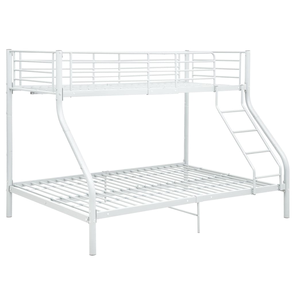 vidaXL Stapelbedframe metaal wit 140x200 cm/90x200 cm afbeelding