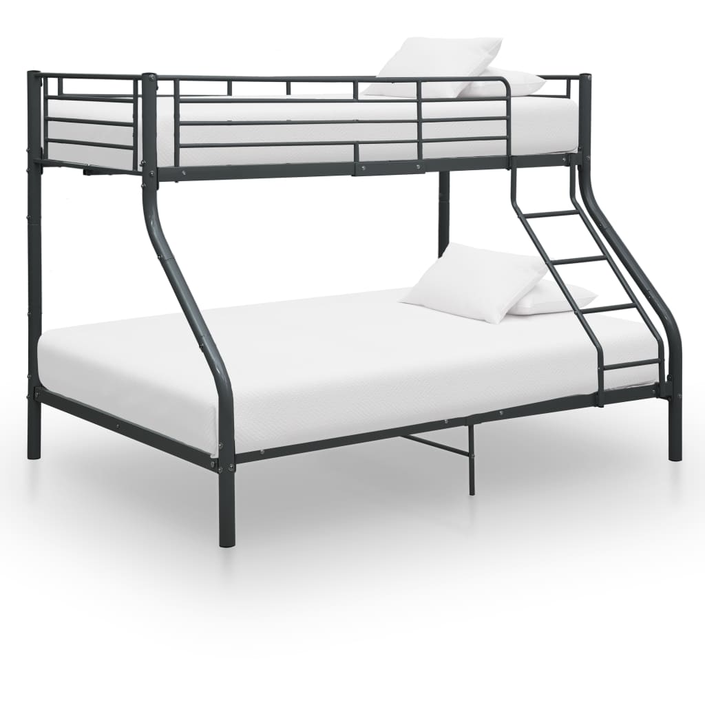 Etagenbettgestell Schwarz Metall 140x200 cm/90x200 cm Weiß Nein