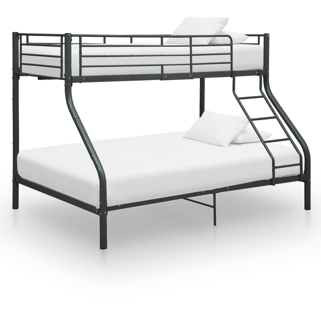 vidaXL sengestel til køjeseng 140 x 200 cm/90 x 200 cm metal sort