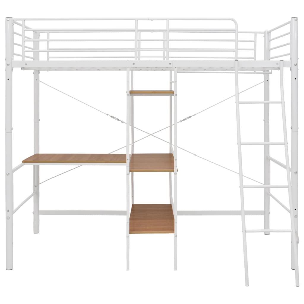Bunk Bed With Table Frame White Metal 90x200 Cm VidaXL 14 width=274