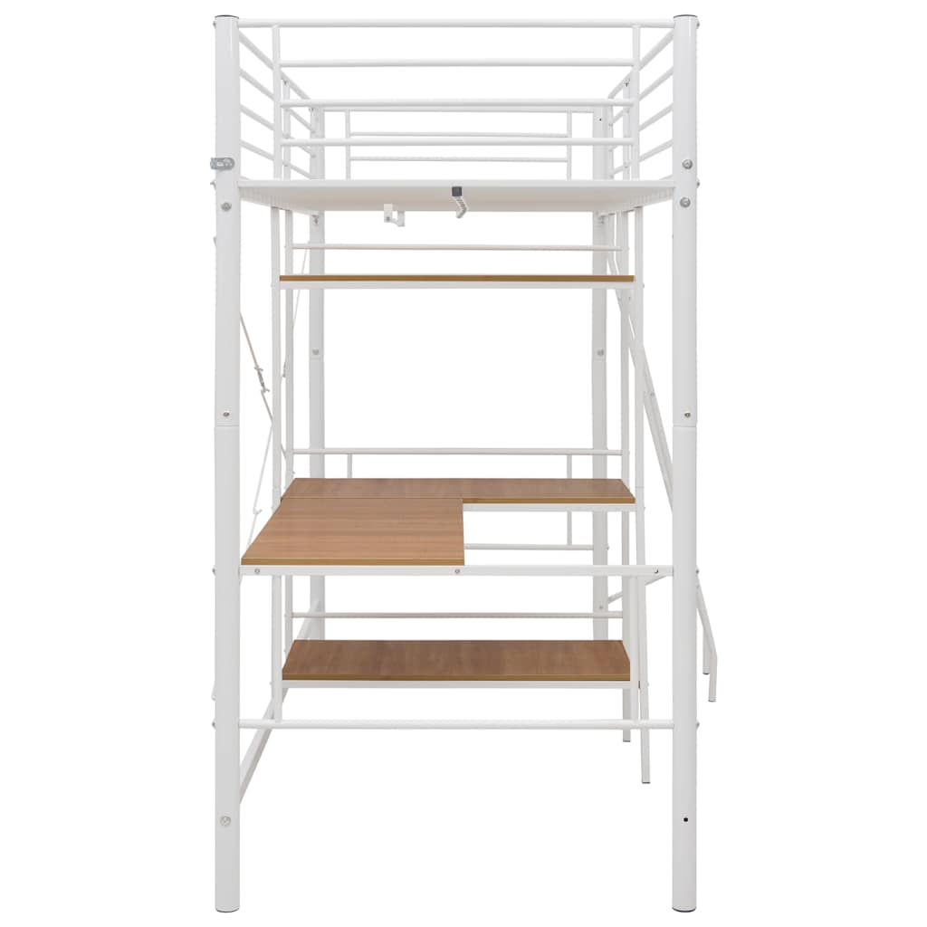Bunk Bed With Table Frame White Metal 90x200 Cm VidaXL 15 width=274