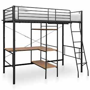 Pograd z okvirjem za mizo siv kovinski 90x200 cm