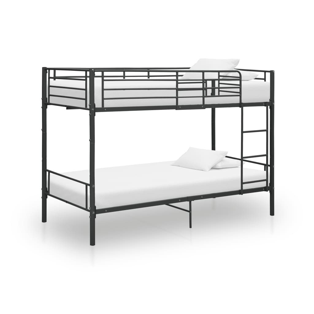 vidaXL Etagenbett Schwarz Metall 90×200 cm