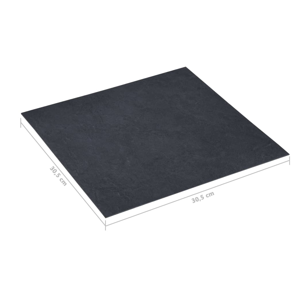 Fekete márványmintás öntapadó PVC padlólapok 5,11 m² 