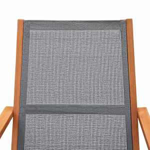 Zahradní křeslo šedé masivní eukalyptus a textilen - obrázek 5