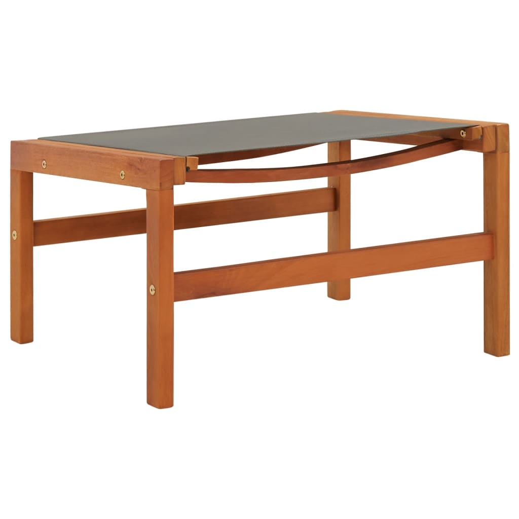 Vrtni stol s podnožnikom siv evkaliptusov les in tekstil - slika 13