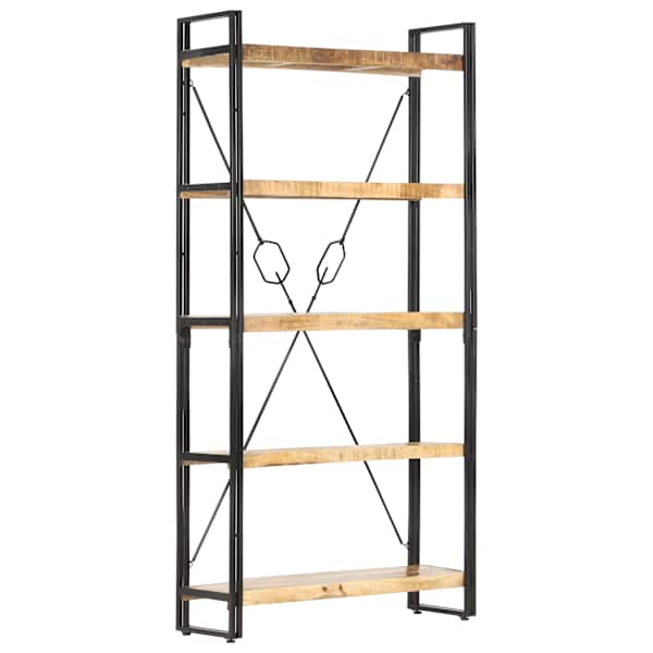 vidaXL 5 riiuliga raamaturiiul, 90 x 30 x 180 cm, toekas mangopuit