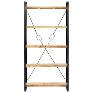 Knihovna s 5 policemi 90x30x180 cm masivní mangovníkové dřevo - obrázek 2