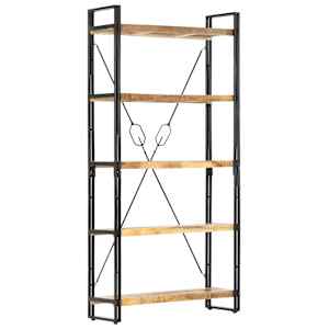 Knihovna s 5 policemi 90x30x180 cm masivní mangovníkové dřevo - obrázek 8