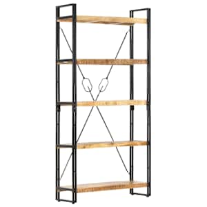 Knihovna s 5 policemi 90x30x180 cm masivní mangovníkové dřevo - obrázek 9