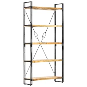 Knihovna s 5 policemi 90x30x180 cm masivní mangovníkové dřevo - obrázek 10