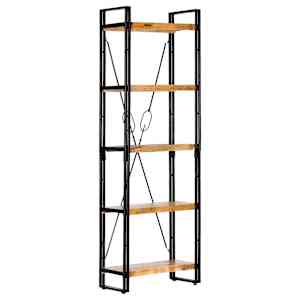 Knjižna omara 5-nadstropna 60x30x180 cm trden mangov les