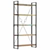 vidaXL 5 riiuliga raamaturiiul, 90 x 30 x 180 cm, taaskasutatud puit