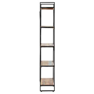 Knihovna s 5 policemi 90x30x180 cm masivní recyklované dřevo - obrázek 3