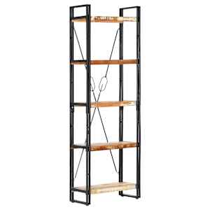 Knihovna s 5 policemi 60x30x180 cm masivní recyklované dřevo - obrázek 9