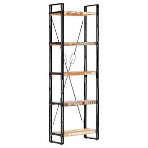 Knihovna s 5 policemi 60x30x180 cm masivní recyklované dřevo - obrázek 10