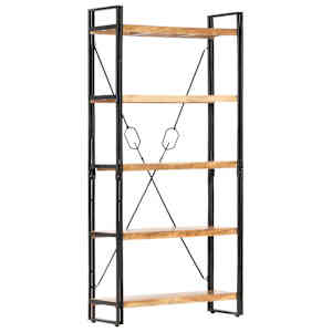 Knihovna s 5 policemi 90x30x180 cm masivní akáciové dřevo - obrázek 1