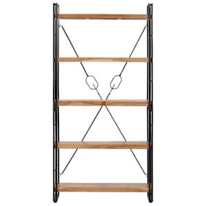 Knihovna s 5 policemi 90x30x180 cm masivní akáciové dřevo - obrázek 2