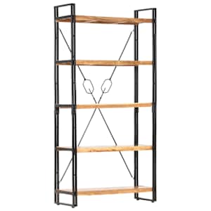 Knihovna s 5 policemi 90x30x180 cm masivní akáciové dřevo - obrázek 7