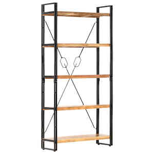 Knihovna s 5 policemi 90x30x180 cm masivní akáciové dřevo - obrázek 9