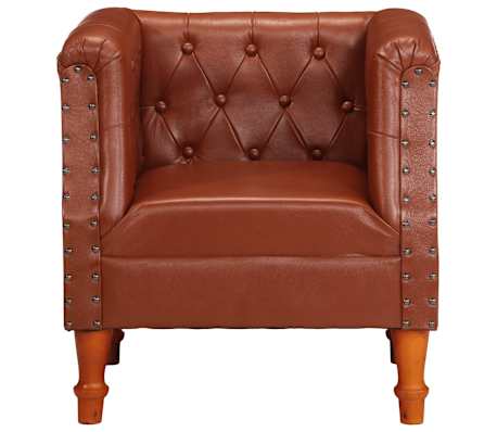 vidaXL Krėslas, rudos spalvos, tikra oda