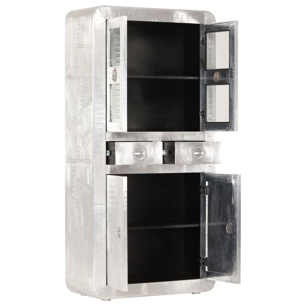 

vidaXL Hoge kast luchtvaartstijl 95x42x192 cm massief mangohout