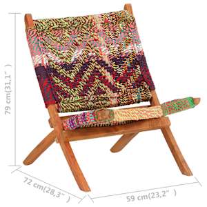 Skládací chindi židle vícebarevná textil - obrázek 12