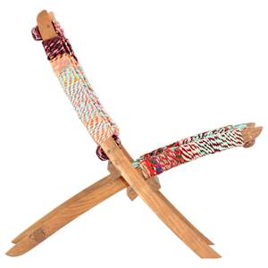 Skládací chindi židle vícebarevná textil - obrázek 3