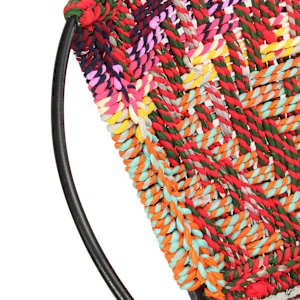 Kruhové křeslo vícebarevné chindi textil - obrázek 5