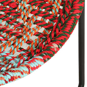 Kruhové křeslo vícebarevné chindi textil - obrázek 6