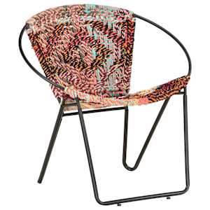 Kruhové křeslo vícebarevné chindi textil - obrázek 9