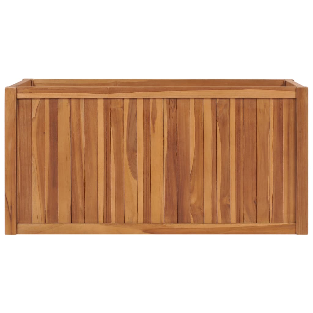 vidaXL Strat înălțat, 100 x 50 x 50 cm, lemn masiv de tec