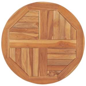 vidaXL lauaplaat, tiikpuu, &uuml;mmargune, 2,5 cm, 60 cm
