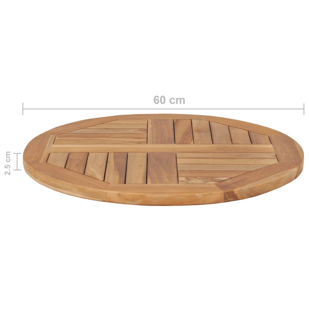 Tischplatte Massivholz Teak Rund 2,5 cm 60 cm | Stepinfit.de