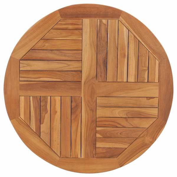 vidaXL lauaplaat, tiikpuu, &uuml;mmargune, 2,5 cm, 80 cm