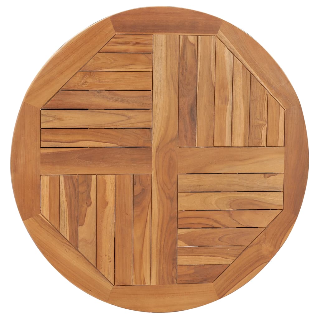 vidaXL Blat de masă rotund, 80 cm, lemn masiv de tec, 2,5 cm