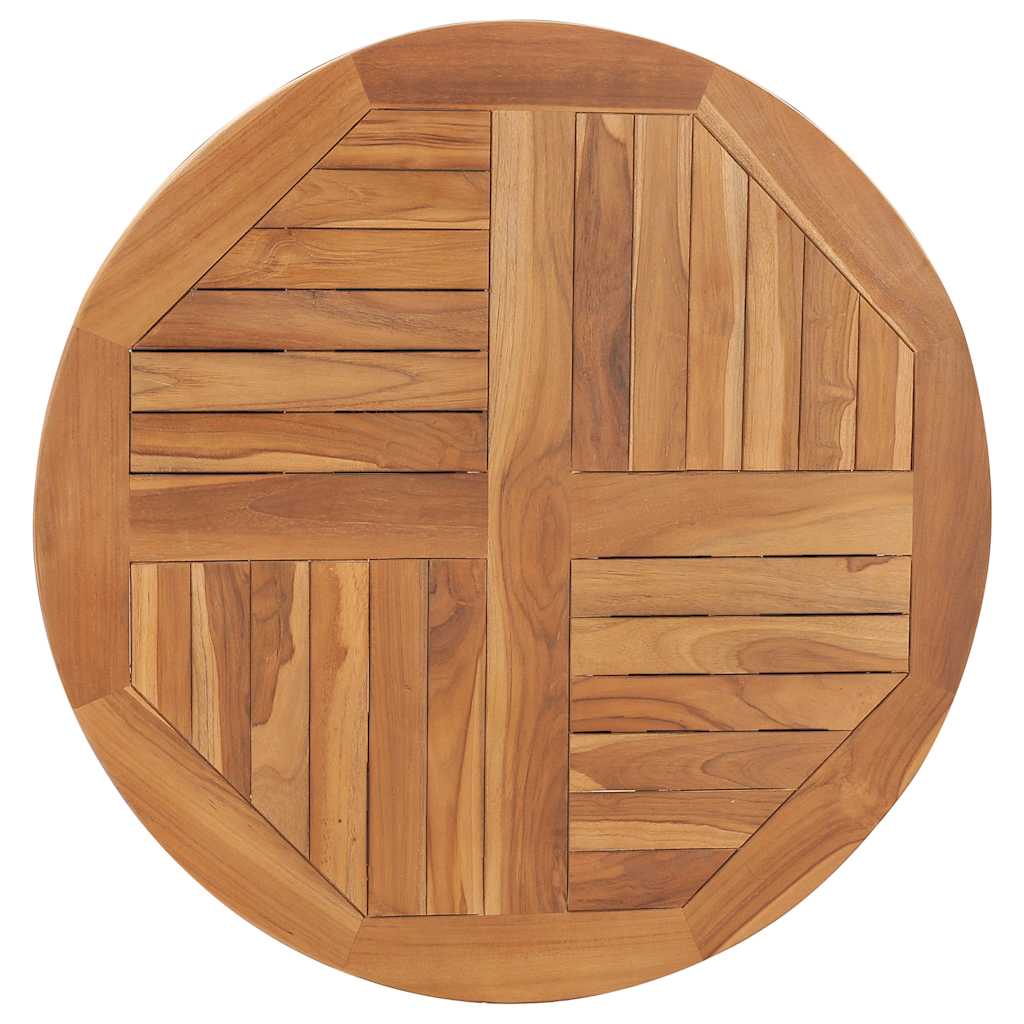 vidaXL Blat de masă rotund, 80 cm, lemn masiv de tec, 2,5 cm