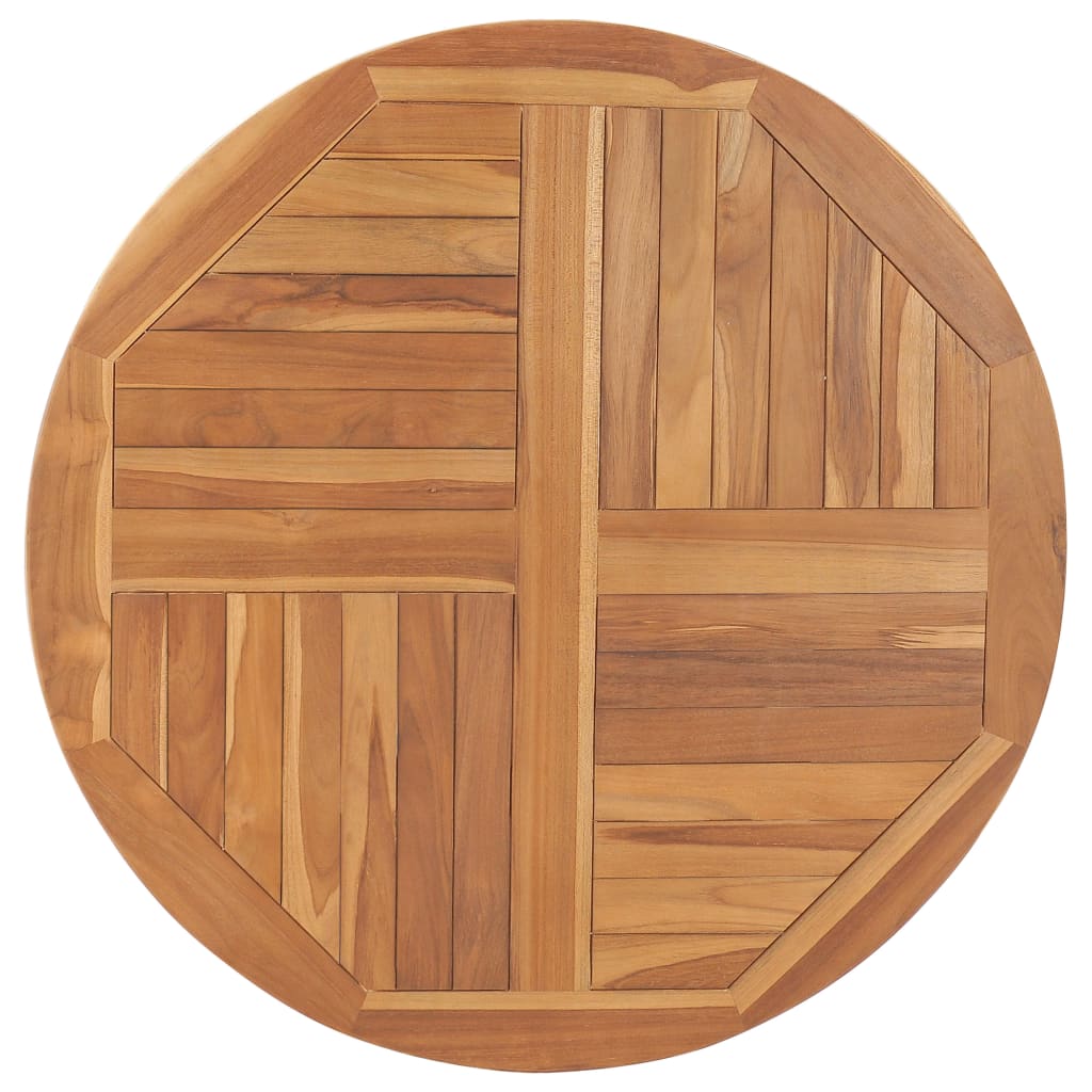 vidaXL Blat de masă rotund, 90 cm, lemn masiv de tec, 2,5 cm