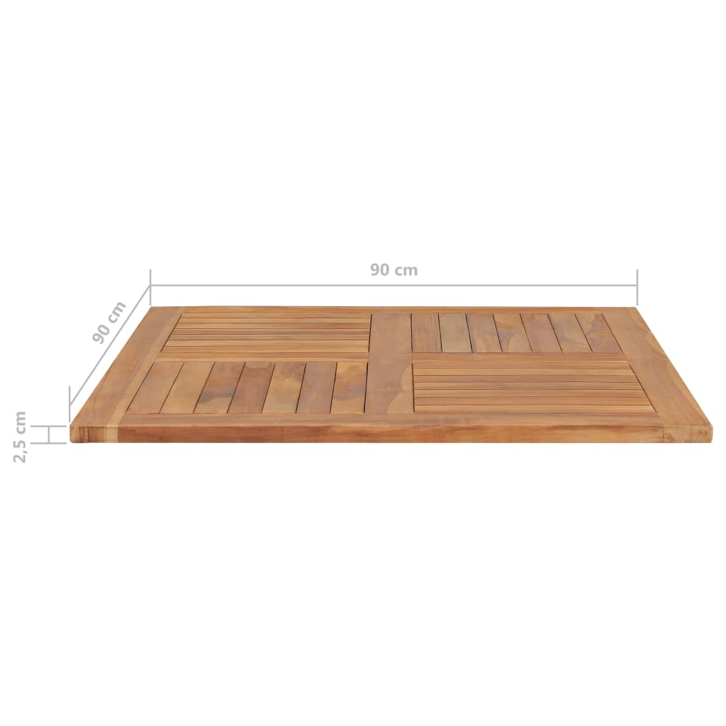 Stolní deska masivní teakové dřevo čtvercová 90 x 90 x 2,5 cm