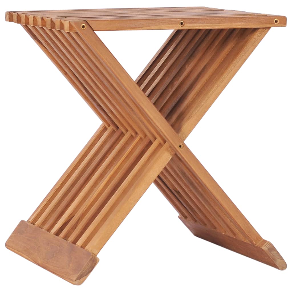 vidaXL Folding Stool 40x32x45 cm Solid Teak Wood