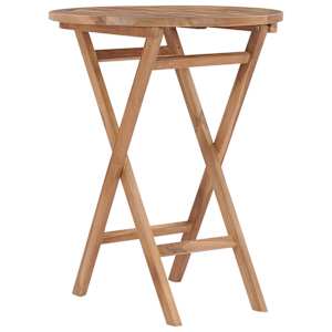 Zložljiva vrtna miza 60 cm trdna tikovina