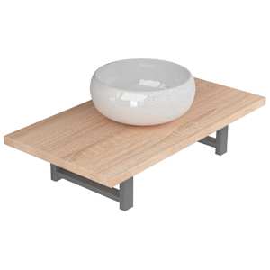 vidaXL kaheosaline vannitoam&ouml;&ouml;bli komplekt, keraamiline, tamm