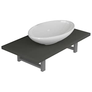 vidaXL kaheosaline vannitoam&ouml;&ouml;bli komplekt, keraamiline, hall