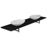 vidaXL Conjunto de muebles de baño de tres piezas cerámica negro