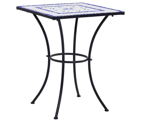 vidaXL 3 Piece Mosaic Bistro Set Ceramic Tile Blue and White