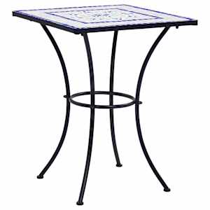 vidaXL 3 Piece Mosaic Bistro Set Ceramic Tile Blue and White
