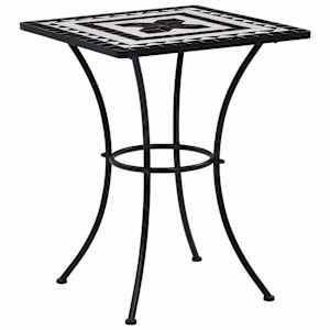 3dílný mozaikový bistro set keramický černobílý - obrázek 2