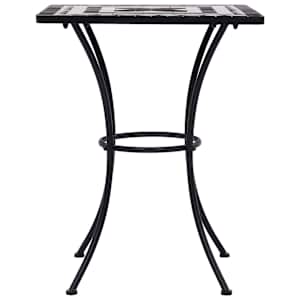 3dílný mozaikový bistro set keramický černobílý - obrázek 5