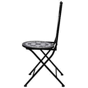 3dílný mozaikový bistro set keramický černobílý - obrázek 6
