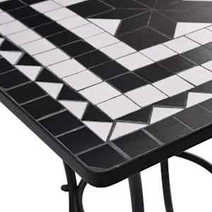 3dílný mozaikový bistro set keramický černobílý - obrázek 10